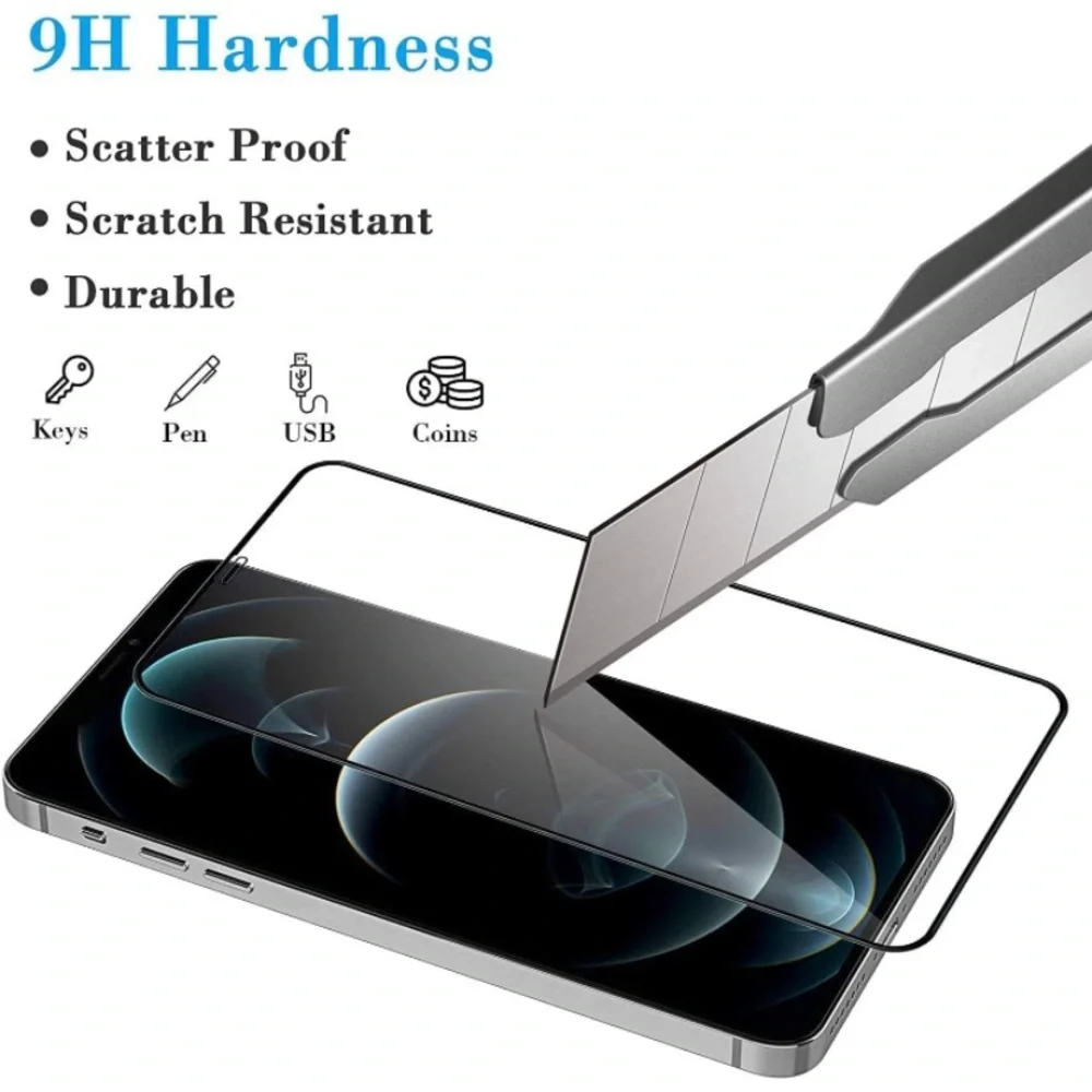 🆕 3 Pack Tempered Glass Screen Protector compatible with iPhone 12, 12 Pro